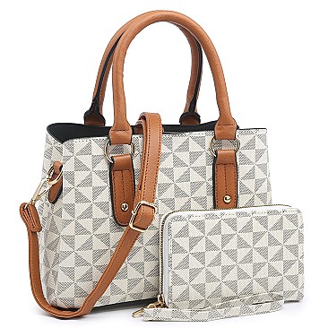 2-in-1 Fashionable Monogram Satchel Wallet Set
