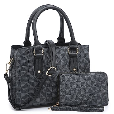 2-in-1 Fashionable Monogram Satchel Wallet Set