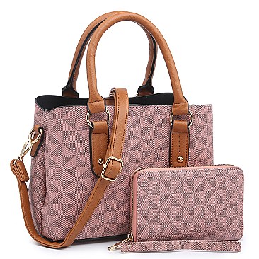 2-in-1 Fashionable Monogram Satchel Wallet Set