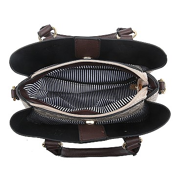 2-in-1 Fashionable Monogram Satchel Wallet Set