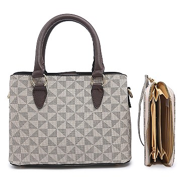 2-in-1 Fashionable Monogram Satchel Wallet Set