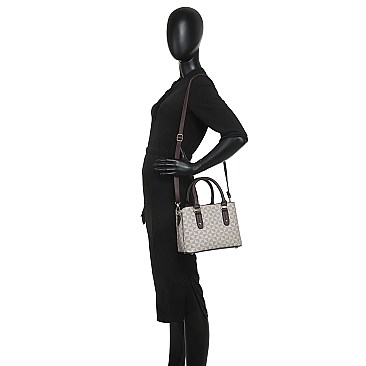2-in-1 Fashionable Monogram Satchel Wallet Set
