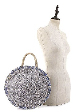 ROUNDED FASHION STRAW TOTE BAG