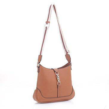 Hobo Satchel Crossbody Bag with Metal Hardware