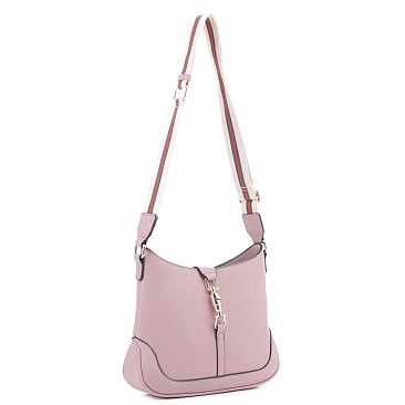 Hobo Satchel Crossbody Bag with Metal Hardware