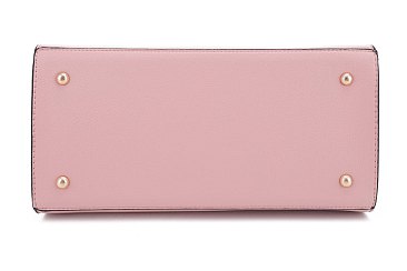 Front Zip Pocket Top Handle Satchel