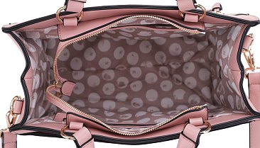 Front Zip Pocket Top Handle Satchel