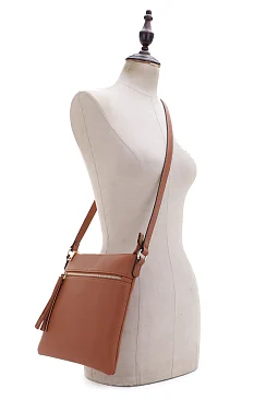 Multi Pocket Slim Zipper Crossbody