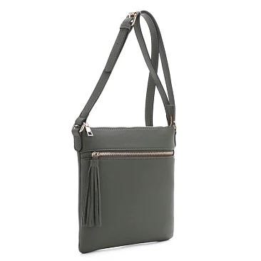 Multi Pocket Slim Zipper Crossbody