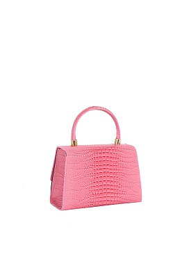 Croc Alligator Flap Satchel