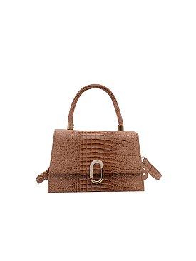 Croc Alligator Flap Satchel