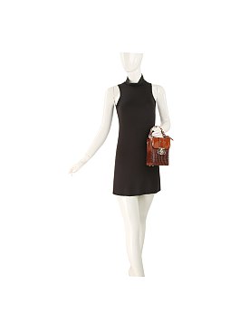 Scarf Handle Croc Satchel