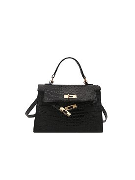 Croc Alligator Flap Satchel