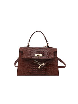 Croc Alligator Flap Satchel