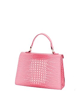 Croc Alligator Flap Satchel