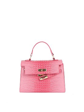 Croc Alligator Flap Satchel