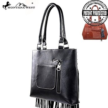 Fringe Western Floral Tooling Fetching Style Tote