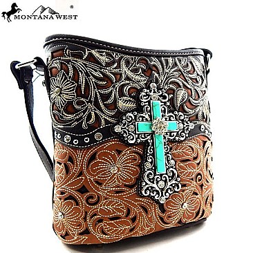 Montana Western Turquoise Cross Laser-cut Cross Body