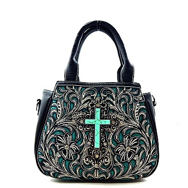 Montana West Turquoise Cross Satchel Combo Set