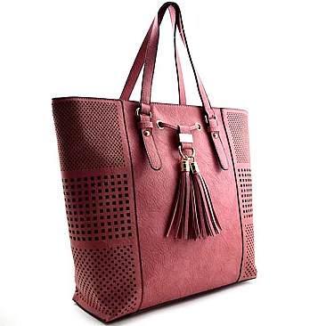 Oversized Tote with Unique Side Pattern