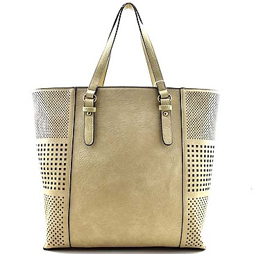 Oversized Tote with Unique Side Pattern