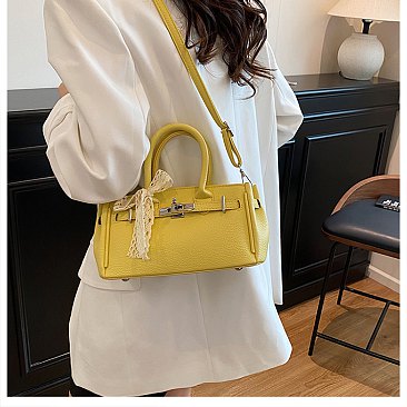 Small Size Bo-Tie Fashion Solid Color Satchel / Cross-Body