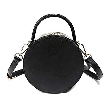 MODERN TWO TONE CIRCLE CROSSBODY BAG