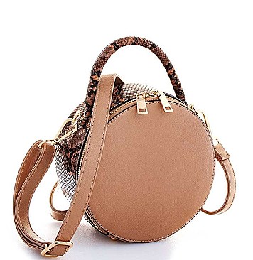 MODERN TWO TONE CIRCLE CROSSBODY BAG