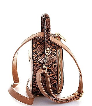 MODERN TWO TONE CIRCLE CROSSBODY BAG