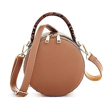 MODERN TWO TONE CIRCLE CROSSBODY BAG