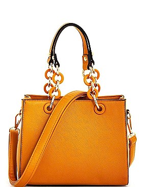 SQUARE SATCHEL WITH LONG STRAP