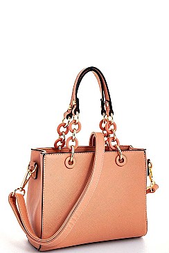 SQUARE SATCHEL WITH LONG STRAP