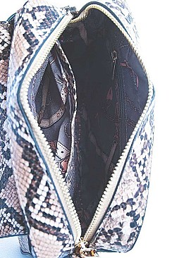 PYTHON SKIN CROSS BODY BAG