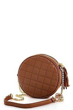 CIRCLE CROSSBODY WITH TASSEL ZIPPER