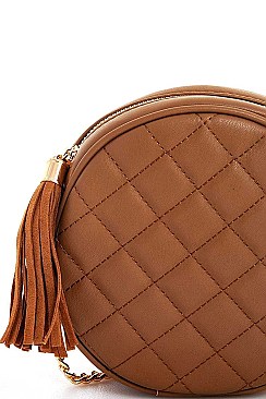 CIRCLE CROSSBODY WITH TASSEL ZIPPER