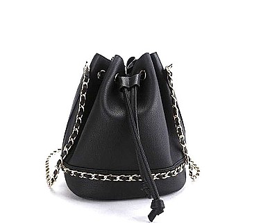 CHIC DRAWSTRING CHAIN CROSSBODY BAG