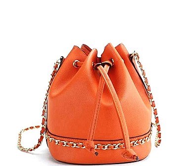 CHIC DRAWSTRING CHAIN CROSSBODY BAG