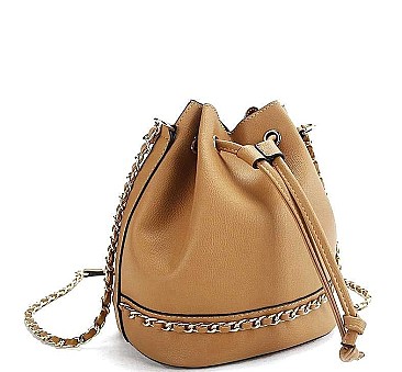 CHIC DRAWSTRING CHAIN CROSSBODY BAG
