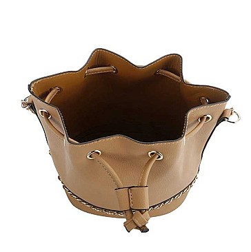 CHIC DRAWSTRING CHAIN CROSSBODY BAG