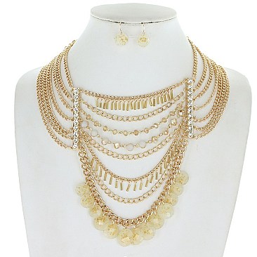 STYLISH MULTI-LAYERED CHAIN FASHION NECKLACE SLN0163