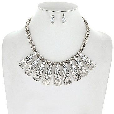 ELEGANT STONE BIB FASHION STATEMENT NECKLACE SLN0165