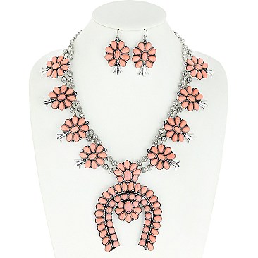 FASHIONABLE STATEMENT SQUASH BLOSSOM NECKLACE SET