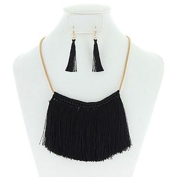 CHIC TASSEL NECKLACE AND EARRING SET SLN0309