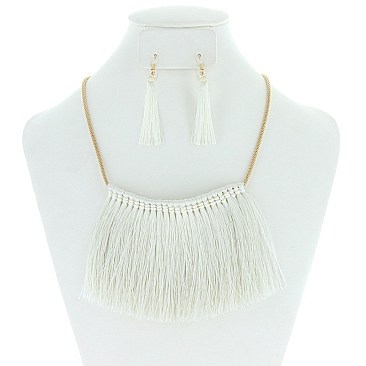 CHIC TASSEL NECKLACE AND EARRING SET SLN0309