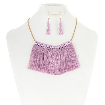 CHIC TASSEL NECKLACE AND EARRING SET SLN0309
