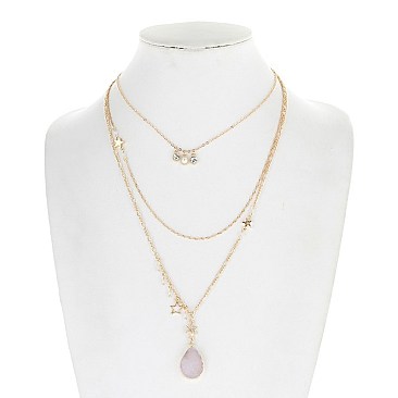 POSH 3-LAYER CHARMED FASHION NECKLACE SLN0338