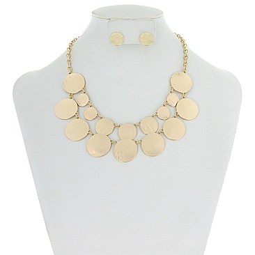 STYLISH RND BRUSHED METAL NK SET SLN0825