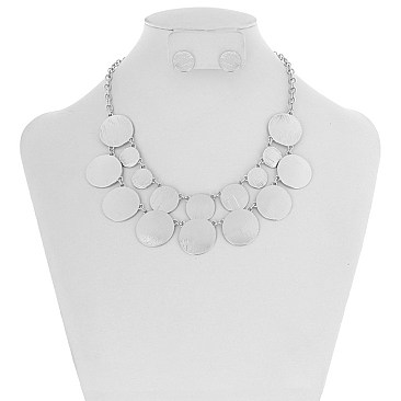 STYLISH RND BRUSHED METAL NK SET SLN0825