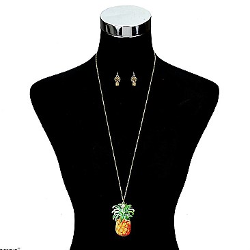STYLISH PINEAPPLE PENDANT NECKLACE SET SLN0904