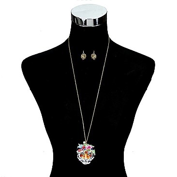 STYLISH TIGER PENDANT FASHION NECKLACE SET SLN0906